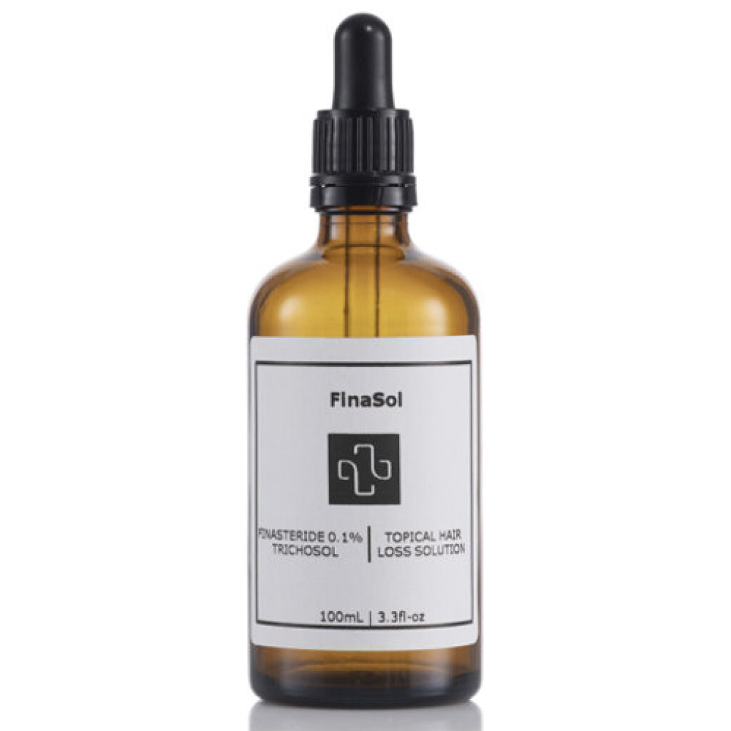 FINASOL topical finasteride bottle, applied to the scalp with dropper for hair loss treatment