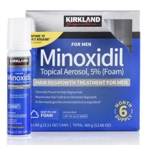 Kirkland Hair Regrowth Treatment Extra Strength For Men 5% Minoxidil Foam Topical Solution 2.11 Fl Z, 6 Months