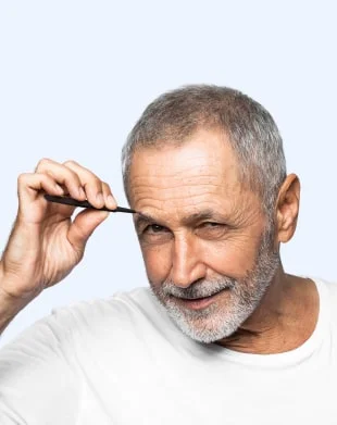 A receding hairline can make you look older than you feel.