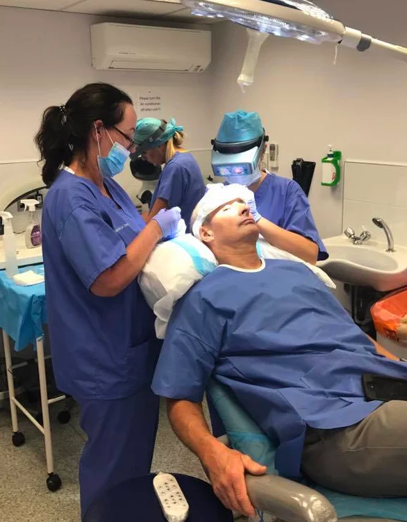 Michael during his procedure