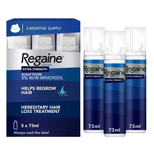 Regaine For Men Extra Strength 5% Minoxidil Foam - 3 x 73ml